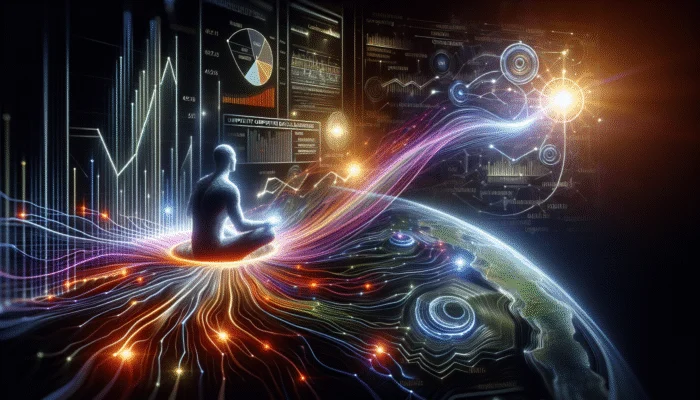 Individual utilizing AI to analyze competitor backlinks, identifying trends and opportunities in industry forums and blogs.